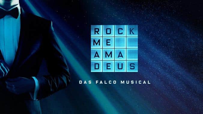 Logo des Falco-Musicals Rock Me Amadeus in Wien