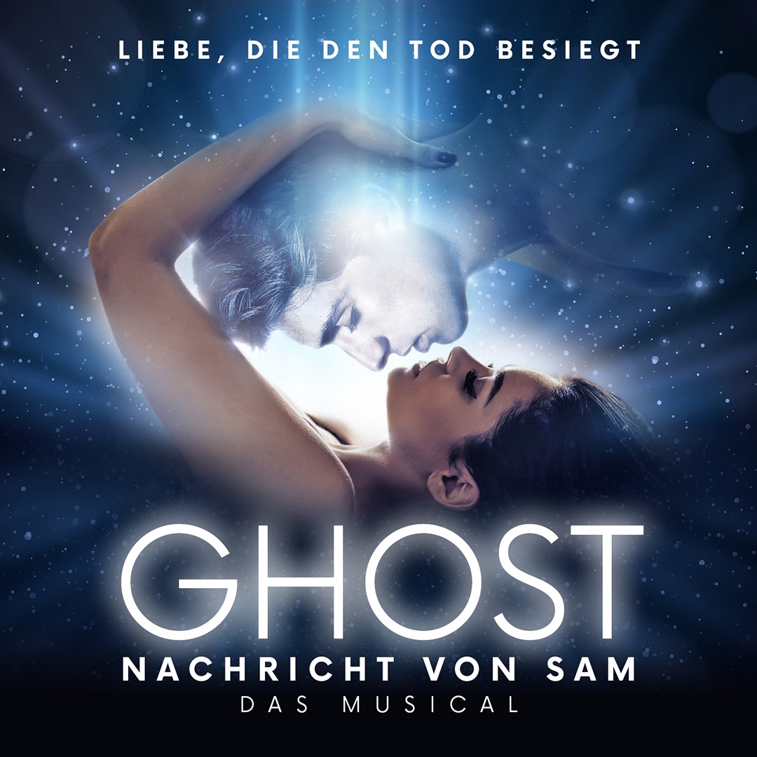 Logo vom Musical Ghost Nachricht von Sam Deutschland-Tour 2025